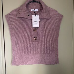NWT Zara Women's  Cowl Neck Sweater Vest Sz M